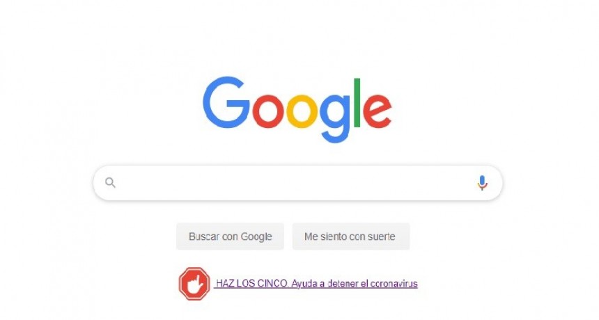 EN LA PORTADA DE GOOGLE HOY HAY CINCO PASOS DE LA OMS PARA DETENER EL COVID-19