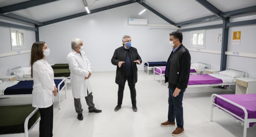 CORONAVIRUS: EL PRESIDENTE VISITÓ UN HOSPITAL DE CAMPAÑA EN VICENTE LÓPEZ