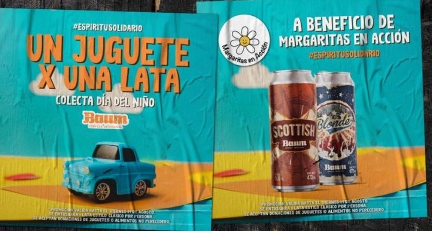 Cervecería marplatense intercambia cerveza por juguetes para el Día del Niño