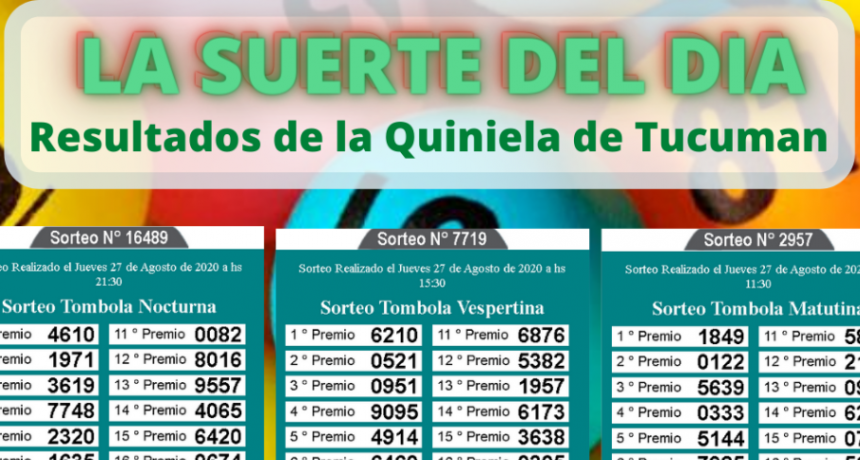 LOS NÚMEROS DEL DÍA Y DE TU SUERTE 