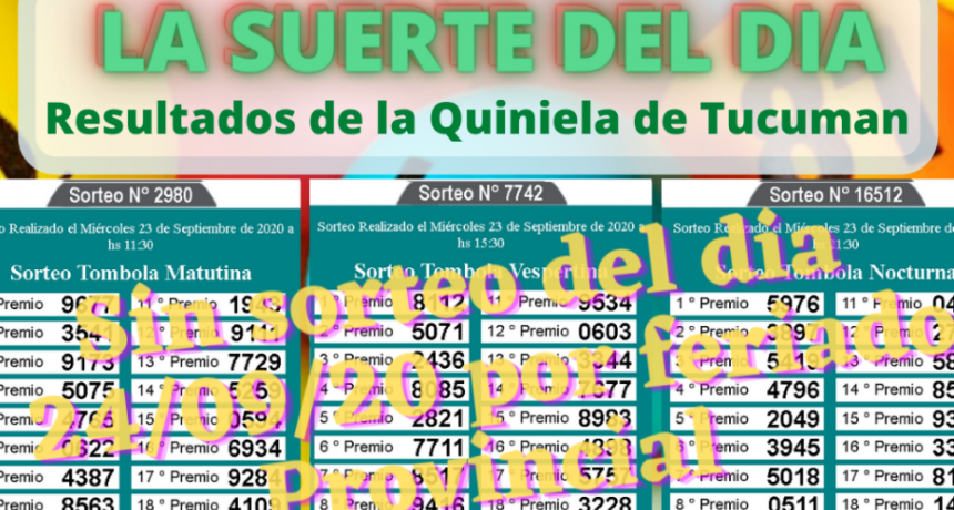 LOS NÚMEROS DEL DÍA Y DE TU SUERTE 