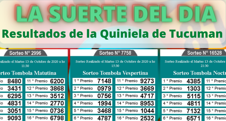 LOS NÚMEROS DEL DÍA Y DE TU SUERTE 