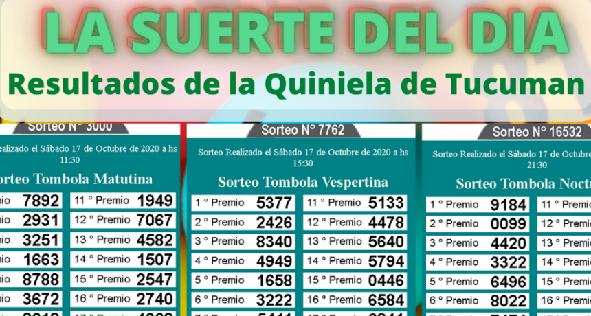LOS NÚMEROS DEL DÍA Y DE TU SUERTE 