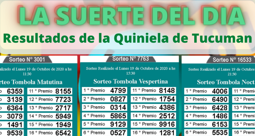 LOS NÚMEROS DEL DÍA Y DE TU SUERTE 