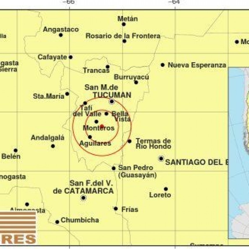 SE REGISTRÓ UN TEMBLOR EN TUCUMÁN DE 3.1° DE MAGNITUD